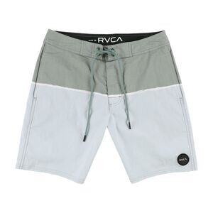RVCA Mens County Stripe Swim Bottom Board Shorts, Green, 28, DM